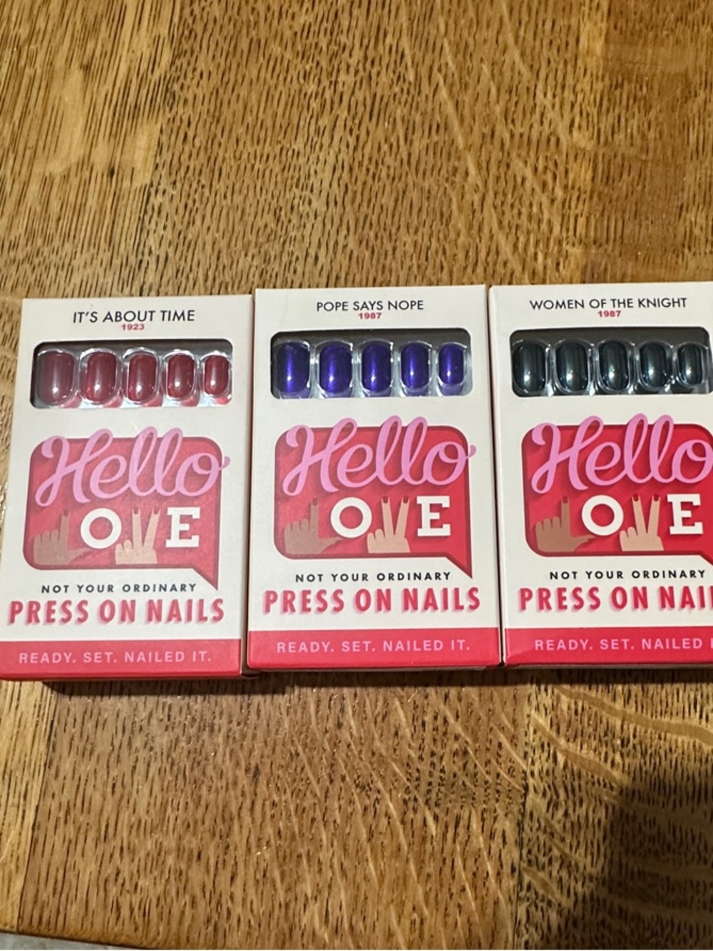 Hello Love Nails - Assorted Red, Purple, Black (Pack of 3)